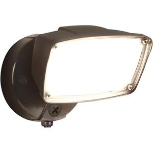 HALO FSL Single Head Outdoor Integrated LED Flood Light with Dusk to Dawn Bronze